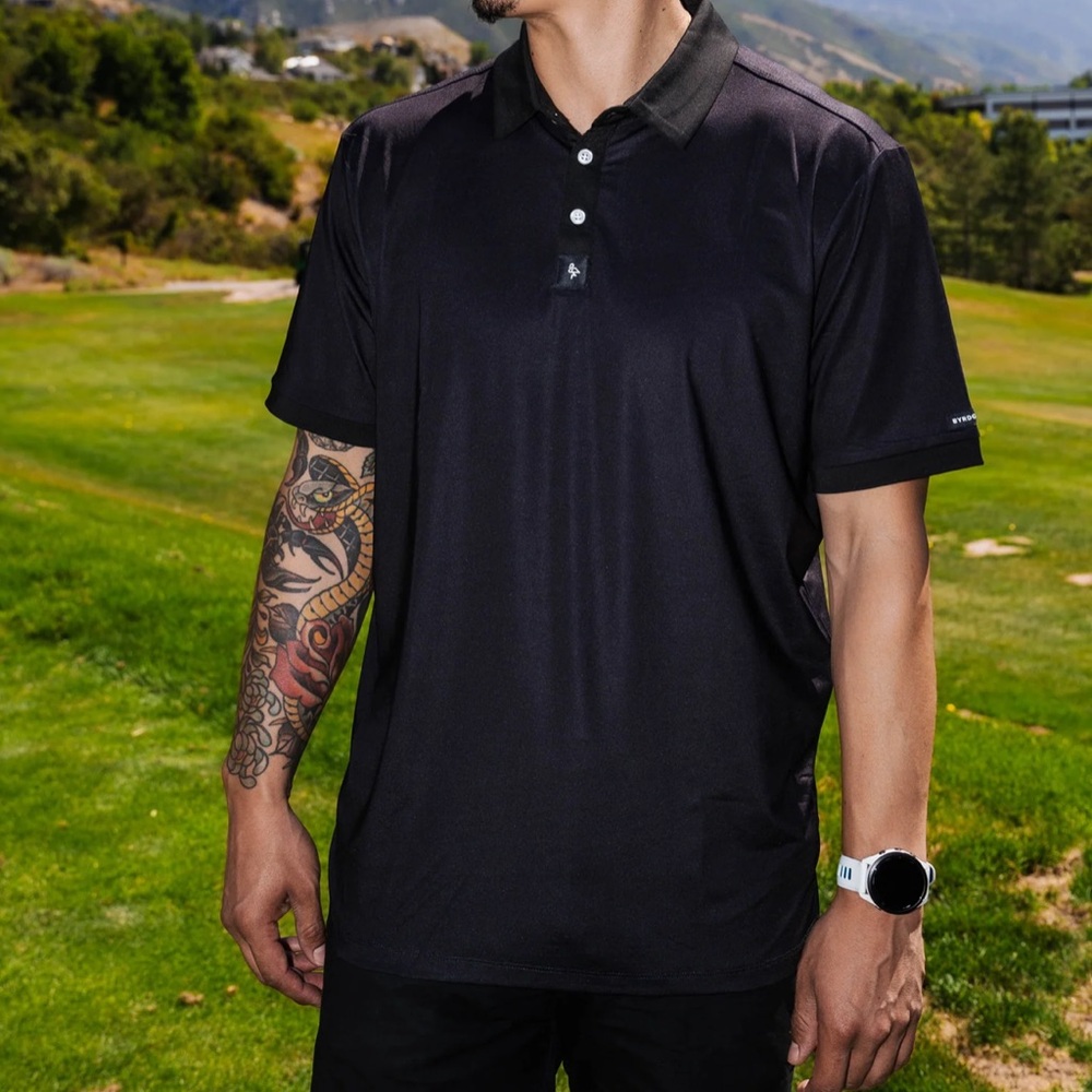 Men's Black Polo Shirt - M